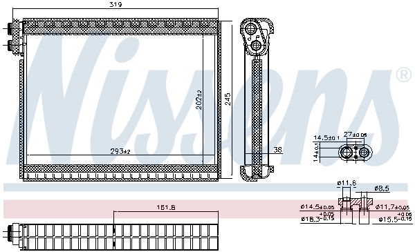 Випарник Nissens 92364