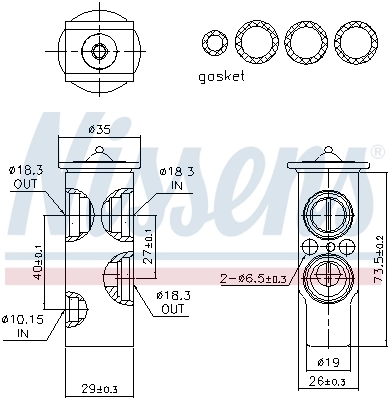 Клапан TRV, кондиціонера Nissens 999353 ціна, від 16.35 USD