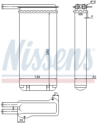 Радіатор обігрівача Nissens 71755