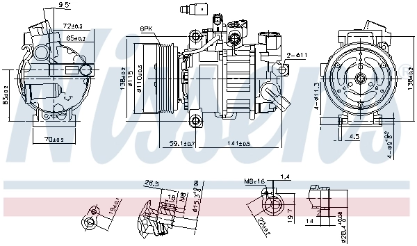 890551 Nissens Компресор холодоагенту