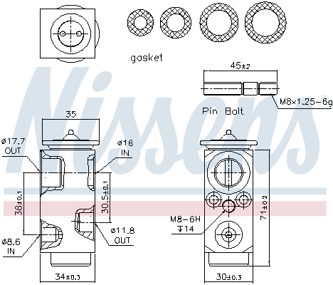 Купити 999286 Nissens Клапан TRV, кондиціонера