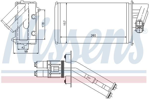 Радіатор пічки (обігрівача) Nissens 73368 ціна, від 28.85 USD