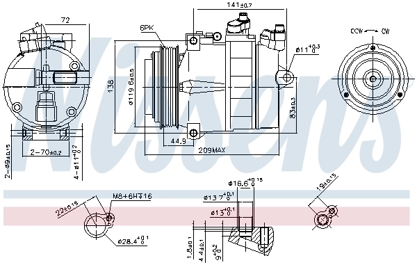 89022 Nissens Компресор холодоагенту