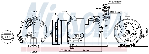 Компресор кондиціонера 89258 Nissens
