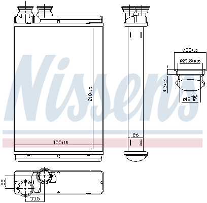 71158 Nissens Радіатор опалювача салону