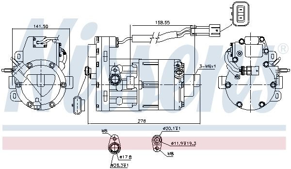 890954 Nissens Компресор холодоагенту