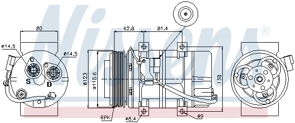 Компресор кондиціонера 89069 Nissens