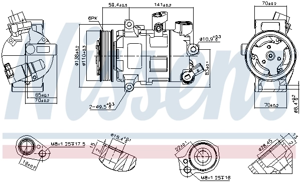 890607 Nissens Компресор холодоагенту