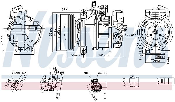 Компресор системи кондиціювання Nissens NIS890921 ціна, від 329.24 USD