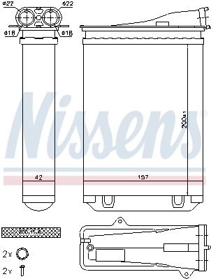 72954 Nissens Радіатор опалювача салону