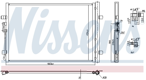 Конденсатор кондиціонера Nissens 941183 ціна, від 154.89 USD