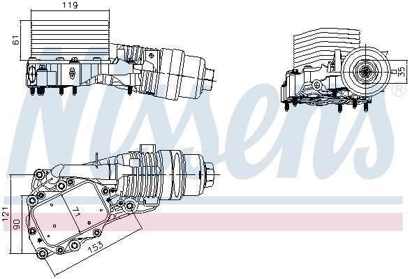 Купити 91400 Nissens Корпус масляного фільтра