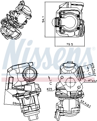 Клапан EGR Nissens 98150 ціна, від 86.34 USD