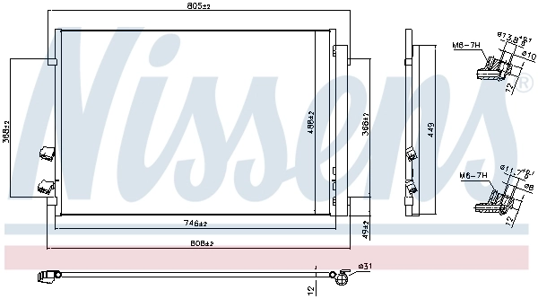 Конденсатор кондиціонера Nissens 941087 ціна, від 124.71 USD