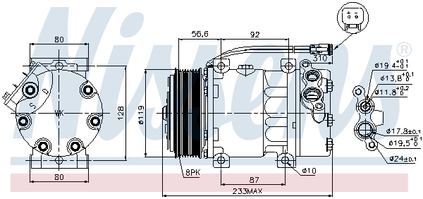 Компресор кондиціонера 89035 Nissens