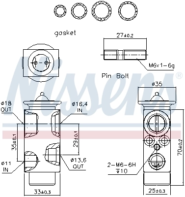 Купити 999235 Nissens Клапан TRV, кондиціонера