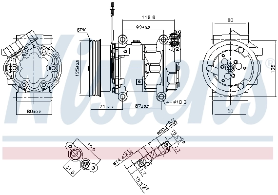 Компресор кондиціонера 89064 Nissens
