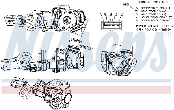 Клапан EGR Nissens 98245 ціна, від 109.02 USD