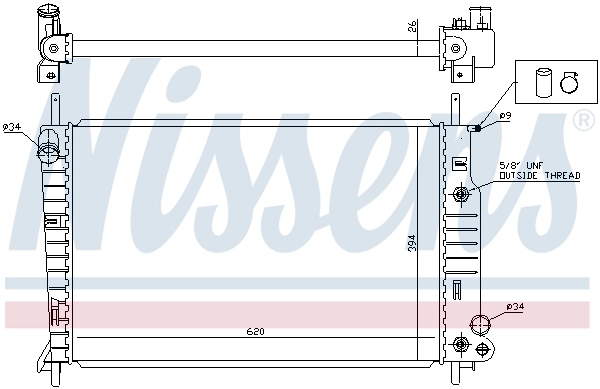 Радіатор охолодження Nissens 62050
