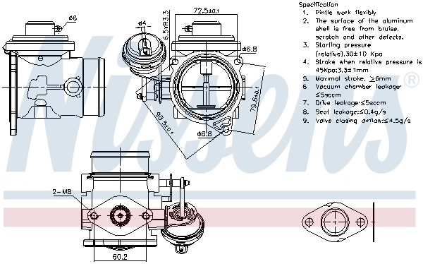 Клапан EGR Nissens 98301 ціна, від 69.15 USD