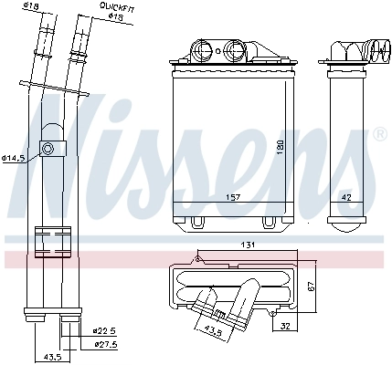 Радіатор пічки (обігрівача) Nissens 71459 ціна, від 23.44 USD