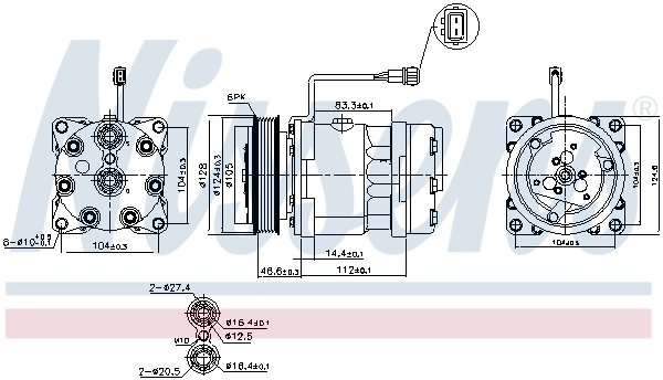 Компресор кондиціонера 89083 Nissens