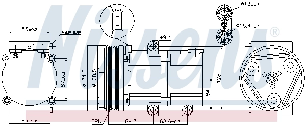 Компресор кондиціонера 89068 Nissens