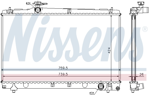 Радіатор охолодження Nissens 64670A