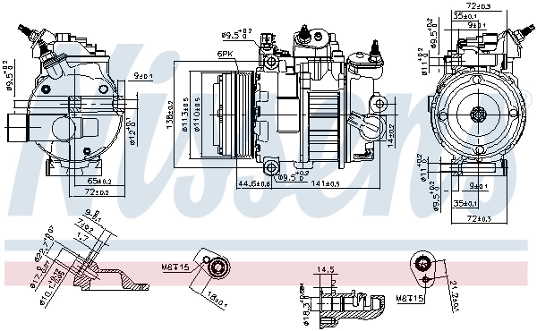 Компресор системи кондиціювання Nissens 890250 ціна, від 312.79 USD