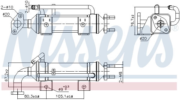Радіатор системи EGR рециркуляції вихлопних газів 274126 Maxgear