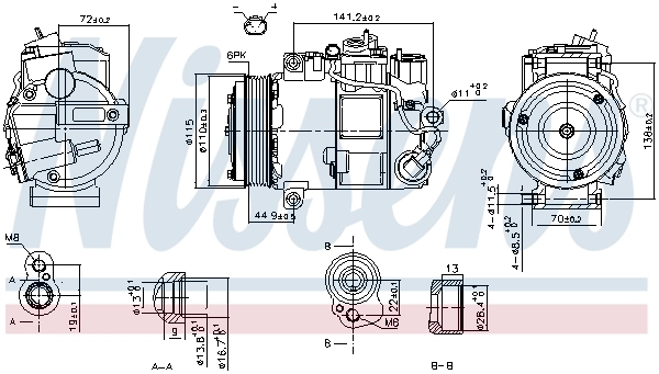 890199 Nissens Компресор холодоагенту