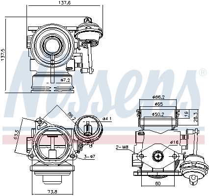 Клапан EGR Nissens 98162 ціна, від 36.45 USD
