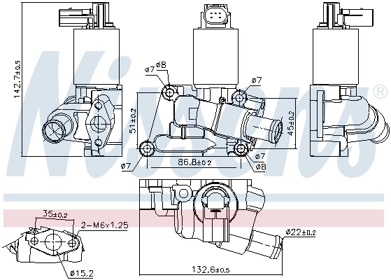 98196 Nissens Клапан рециркуляції відпрацьованих газів EGR