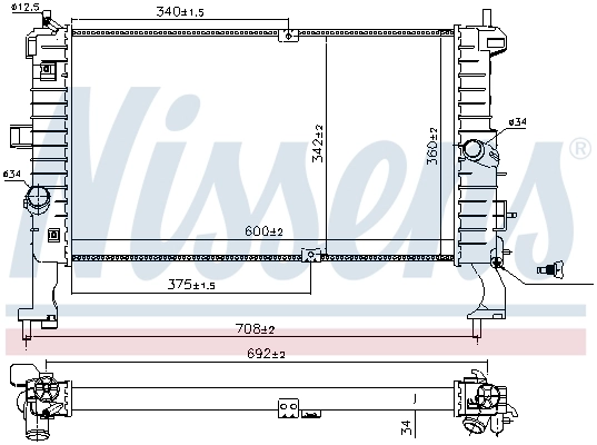 Радіатор охолодження Nissens 63092