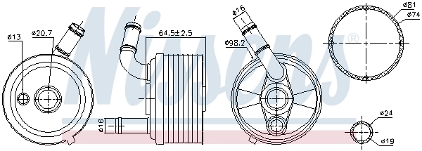 Радіатор охолодження, АКПП 91185 Nissens