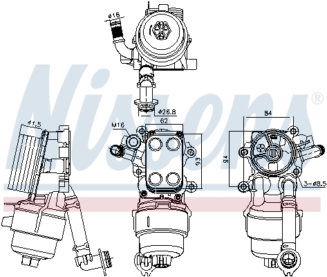 Купити 91340 Nissens Корпус масляного фільтра