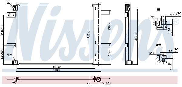 Конденсатор кондиціонера Nissens 941090 ціна, від 98.81 USD