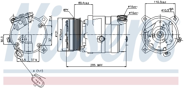 Компресор кондиціонера 89062 Nissens
