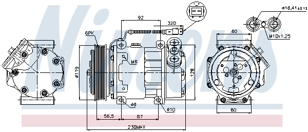 Компресор кондиціонера 89047 Nissens