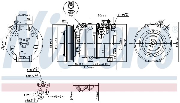 Компресор кондиціонера 890166 Nissens