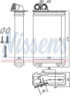 Радіатор обігрівача Nissens 71152