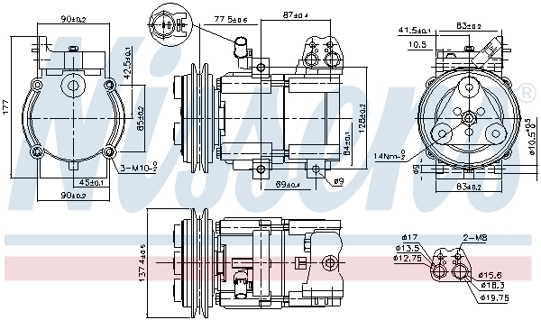 89283 Nissens Компресор холодоагенту