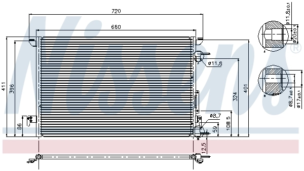 Конденсатор кондиціонера Nissens 94597 ціна, від 70.79 USD