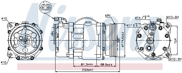 Компресор кондиціонера 89040 Nissens