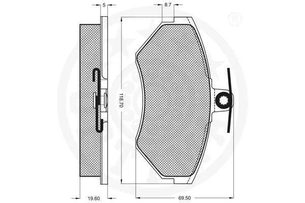 Гальмівні колодки Optimal 10186 ціна, від 14.44 USD