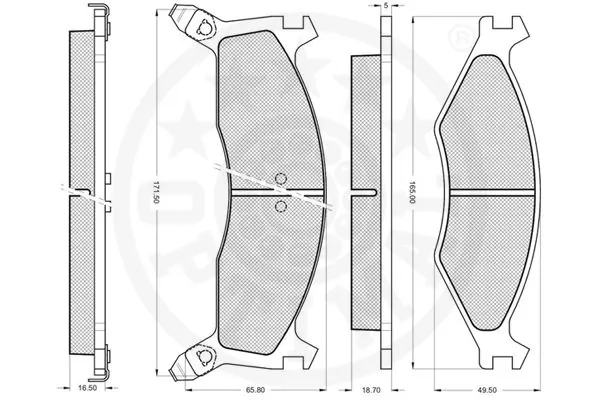 Гальмівні колодки Optimal 10086 ціна, від 13.67 USD