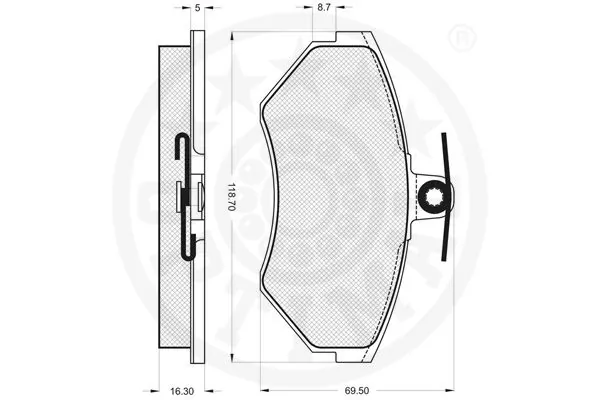 Гальмівні колодки Optimal 10170 ціна, від 11.27 USD