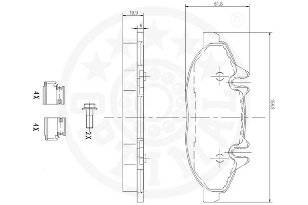Гальмівні колодки Optimal 12341 ціна, від 28.37 USD