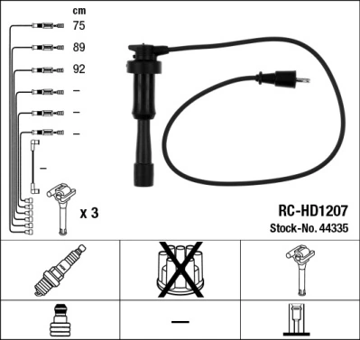 RCHD1207 NGK Проводи високовольтні