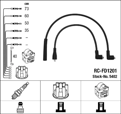 Високовольтні дроти RCFD1201 NGK